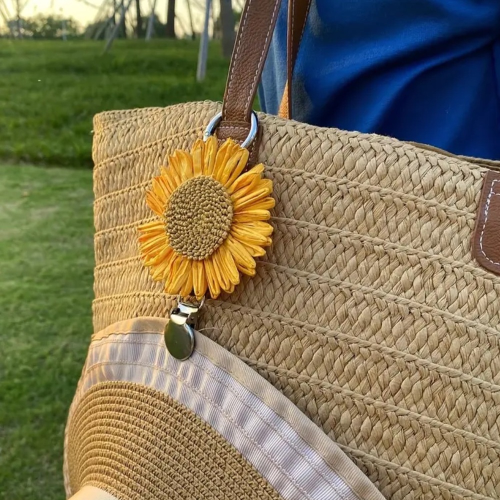 GOLD Sunflower Hat Travel Clip